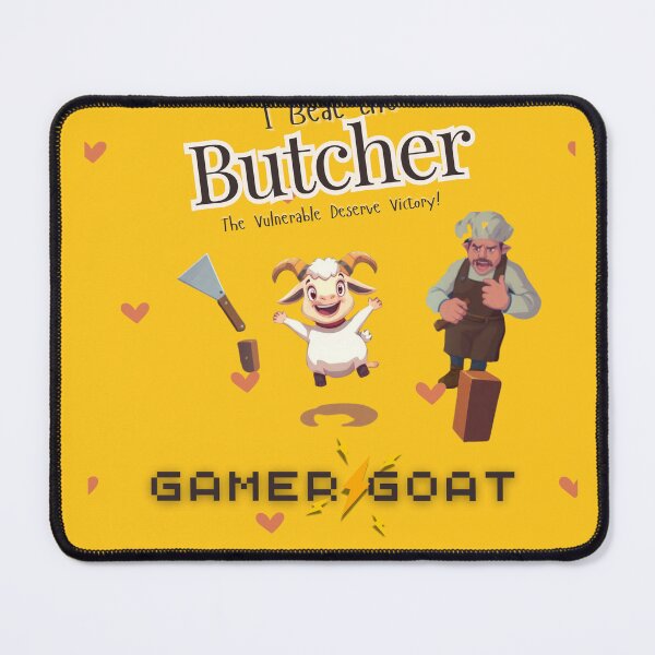 Item preview, Gamer Goat – I Beat the Butcher (Victory for the Vulnerable!) designed and sold by fusionwears.