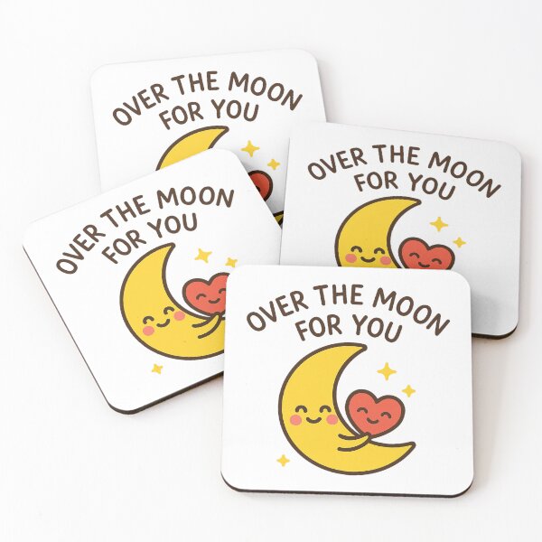 Item preview, Over the Moon for You Kawaii Moon Art designed and sold by k3rstman1.