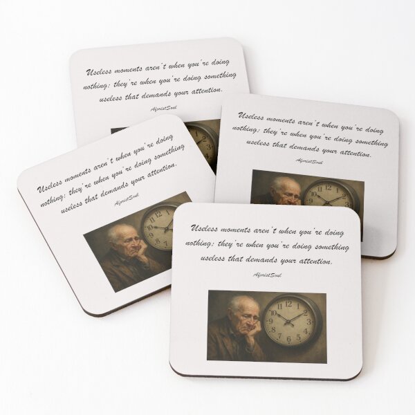Item preview, Useless Moments – Thought-Provoking Quote on Attention and Meaning designed and sold by AforistSoul.