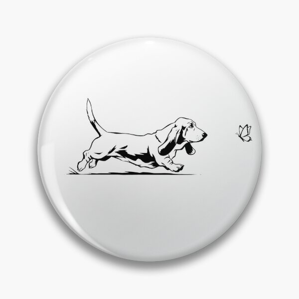 Item preview, Basset hound chasing Butterfly designed and sold by MargLandmeter.