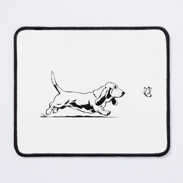 Item preview, Basset hound chasing Butterfly designed and sold by MargLandmeter.