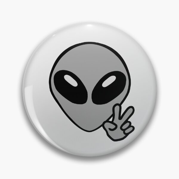 Item preview, Gray Space Alien Head With Peace Hand Sign designed and sold by SpaceAlienTees.