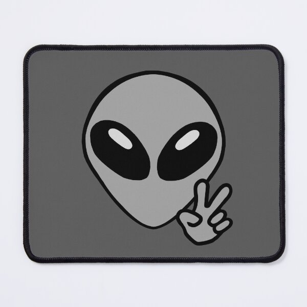 Item preview, Gray Space Alien Head With Peace Hand Sign designed and sold by SpaceAlienTees.