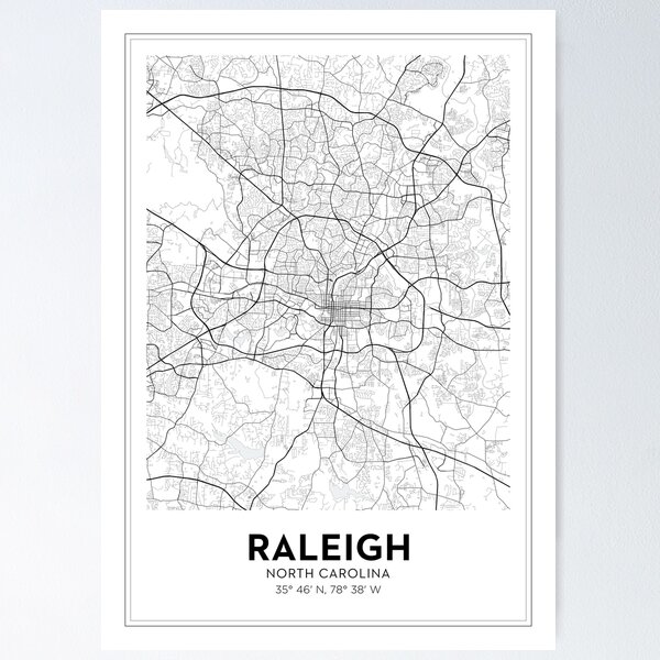 Item preview, Raleigh City Map designed and sold by OrtaMaps.