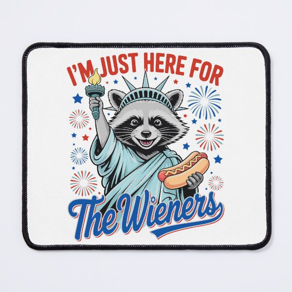 Item preview, Vintage Raccoon Just Here For The Wieners Funny 4th Of July designed and sold by Artifyo.