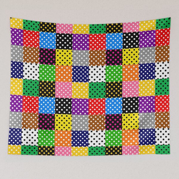 Item preview, Colorful Patchwork Polka Dots Pattern Design  designed and sold by PatternTitan.