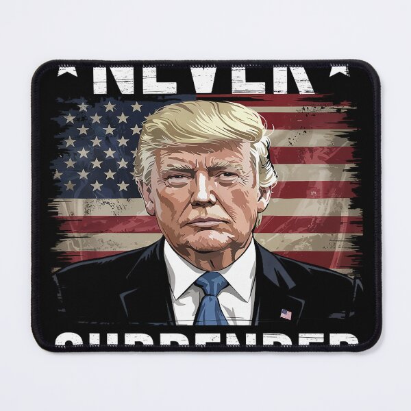 Item preview, Trump Mug Shot Never Surrender Pro Trump American flag designed and sold by Nekusa.