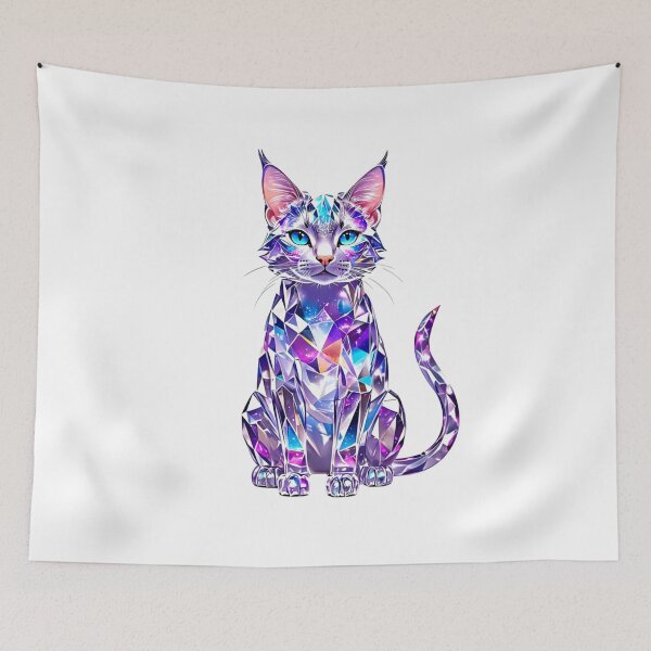 Item preview, Galaxy Crystal Cat – Mystical Cosmic Feline Art designed and sold by DscapeDesigns.