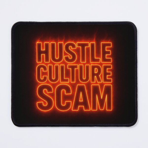 Item preview, Hustle Culture Scam – Neon Burnout Sticker designed and sold by CaffeinatedCreatures.