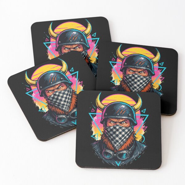 Item preview, Viking Biker Bandit Helmet Vaporwave Retro designed and sold by TomFrontierArt.