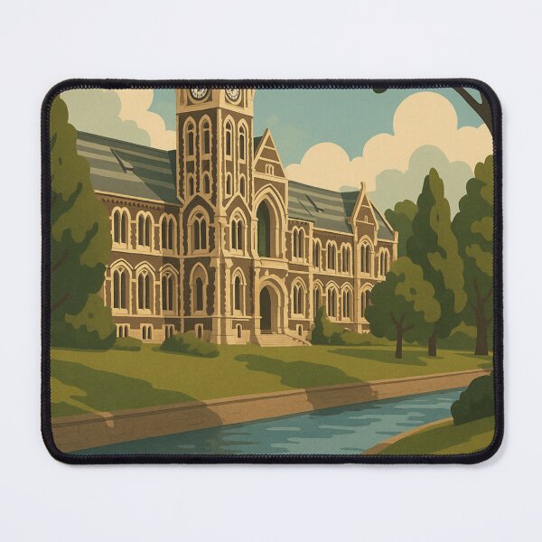 Item preview, Otago University Clocktower by River in Dunedin, NZ designed and sold by Aryabek.
