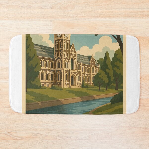 Item preview, Otago University Clocktower by River in Dunedin, NZ designed and sold by Aryabek.