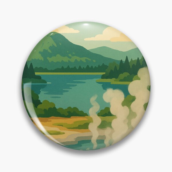 Item preview, Rotorua Geothermal Landscape with Steaming Pool designed and sold by Aryabek.
