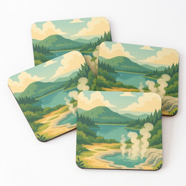 Item preview, Rotorua Geothermal Landscape with Steaming Pool designed and sold by Aryabek.