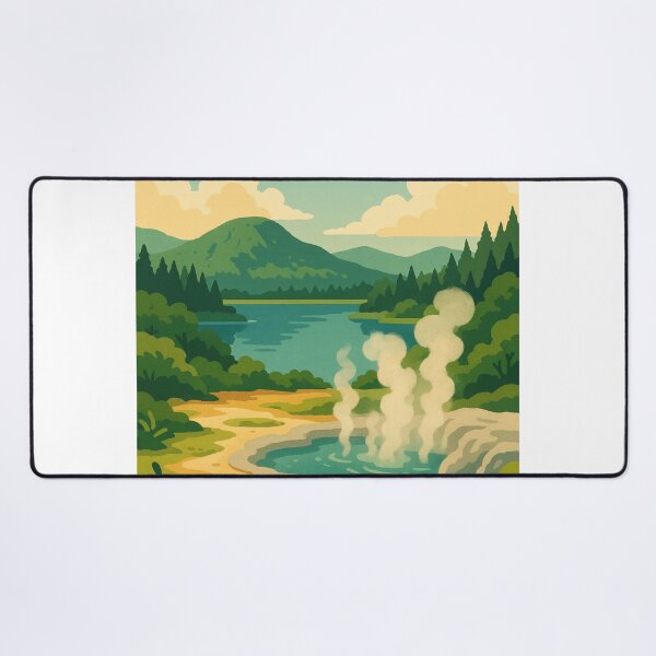 Item preview, Rotorua Geothermal Landscape with Steaming Pool designed and sold by Aryabek.