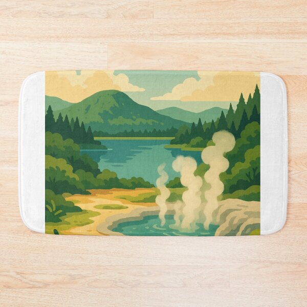 Item preview, Rotorua Geothermal Landscape with Steaming Pool designed and sold by Aryabek.