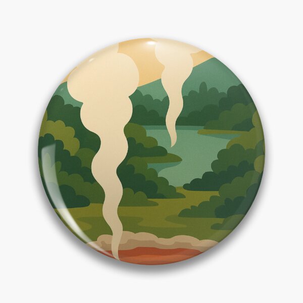 Item preview, Rotorua Geothermal Pool at Sunset with Steam Vents designed and sold by Aryabek.