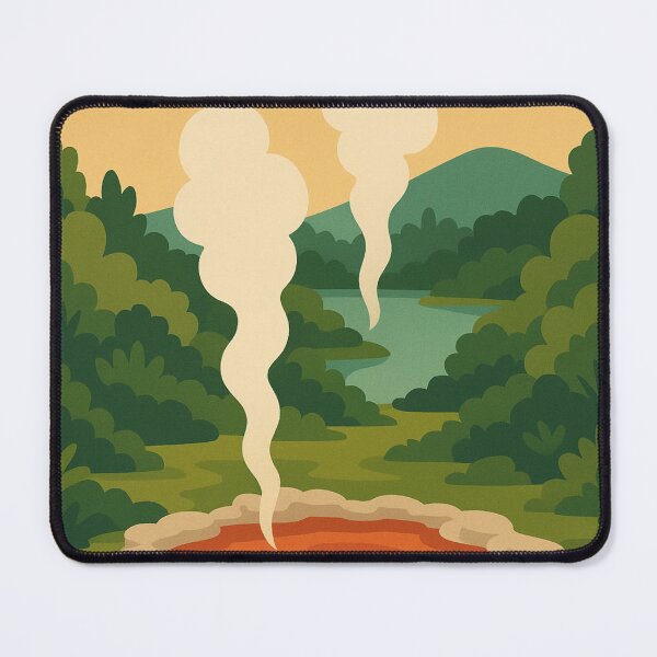 Item preview, Rotorua Geothermal Pool at Sunset with Steam Vents designed and sold by Aryabek.