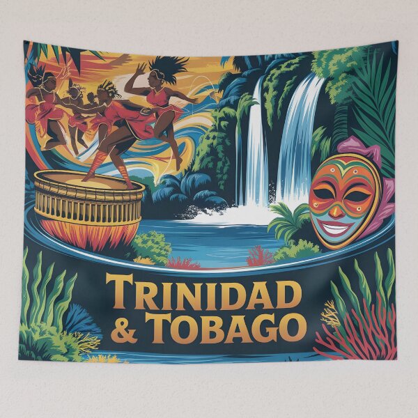 Item preview, Trinidad & Tobago: Vintage Carnival Poster designed and sold by LSVart.