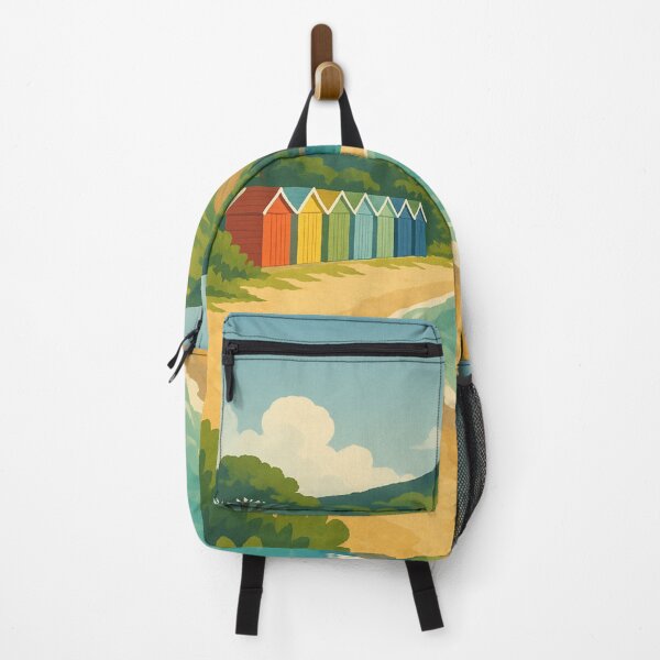 Item preview, Llanbedrog Beach and Sailboats with Rainbow Beach Huts designed and sold by Aryabek.