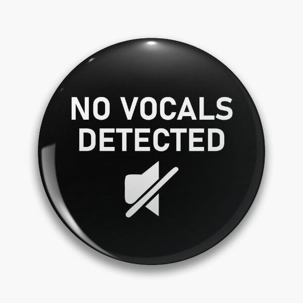 Item preview, No Vocals Detected - Minimalist Mute Symbol Music Design designed and sold by Artfully Entertained.