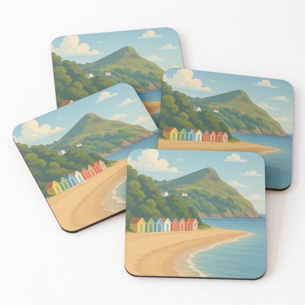 Item preview, Llanbedrog Beach Huts Along Tranquil North Wales Shore designed and sold by Aryabek.