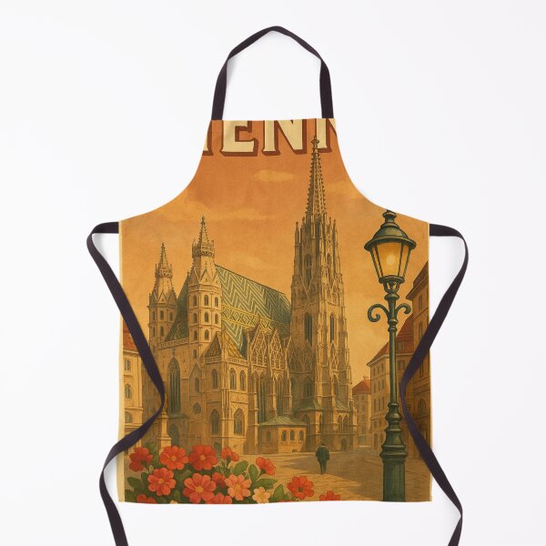 Item preview, Vienna Cathedral and Lamp Post with Floral Foreground designed and sold by Aryabek.