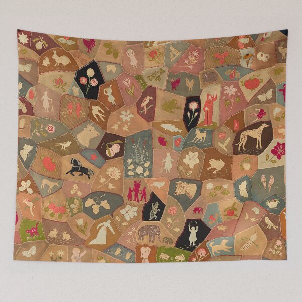Item preview, All Sorts Country Cottage Quilt | Dove, Bull, Rabbits designed and sold by AnimaliaStar.