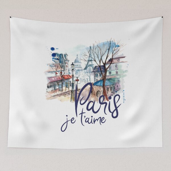 Item preview, Paris Je t'aime Watercolor Calligraphy Art - France Souvenir Gifts  designed and sold by STYLESYNDIKAT.