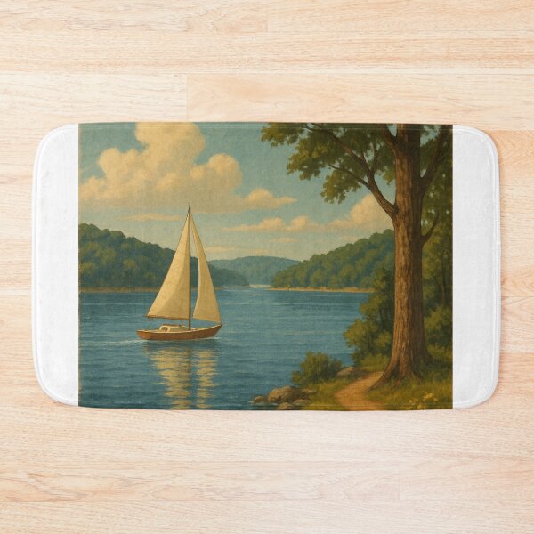 Item preview, Lake Wallenpaupack Sailboat on Peaceful Summer Day designed and sold by Aryabek.