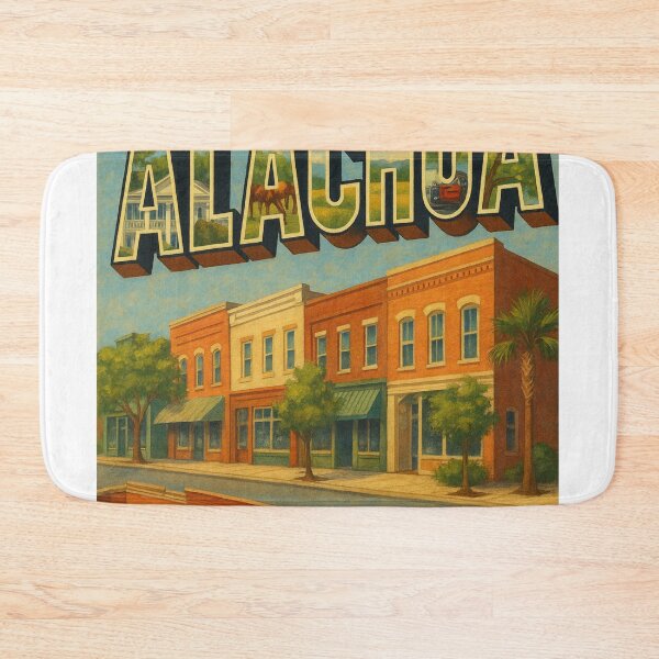 Item preview, Alachua Florida Historic Storefronts and Palm Trees designed and sold by Aryabek.
