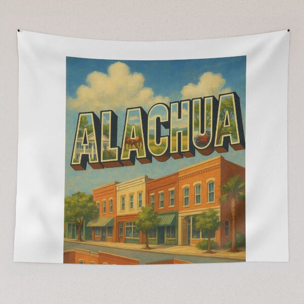 Item preview, Alachua Florida Historic Storefronts and Palm Trees designed and sold by Aryabek.