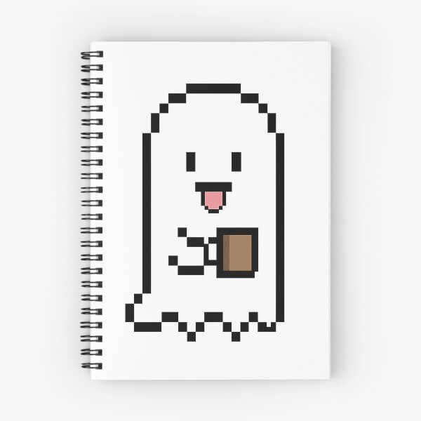 Item preview, Happy Ghost With Coffee Pixel Art designed and sold by PixelPunx.