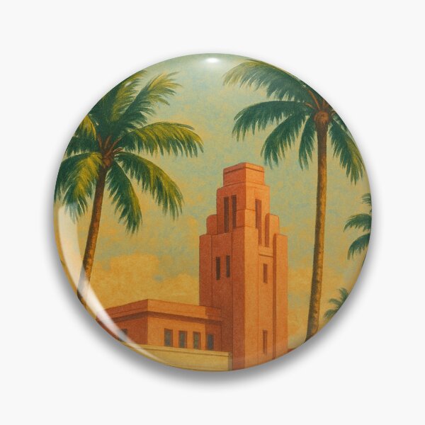 Item preview, Hialeah Racetrack with Art Deco Tower and Palms designed and sold by Aryabek.