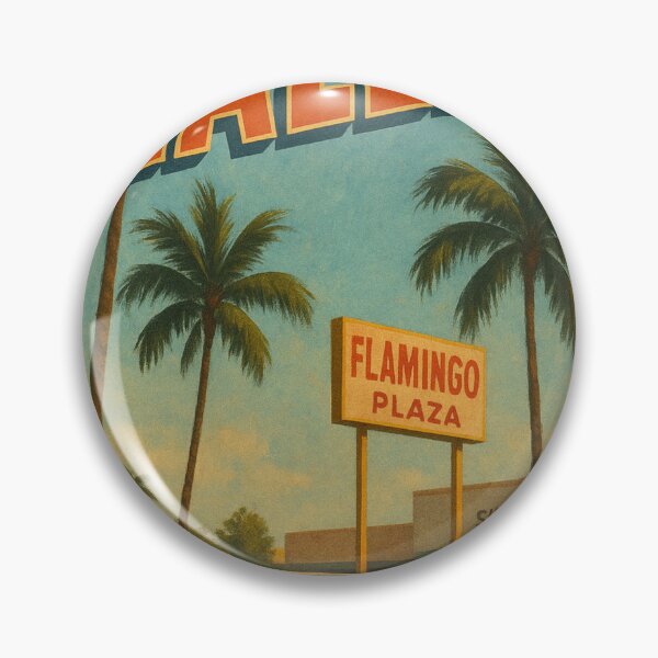 Item preview, Hialeah Flamingo Plaza with Vintage Car and Palms designed and sold by Aryabek.