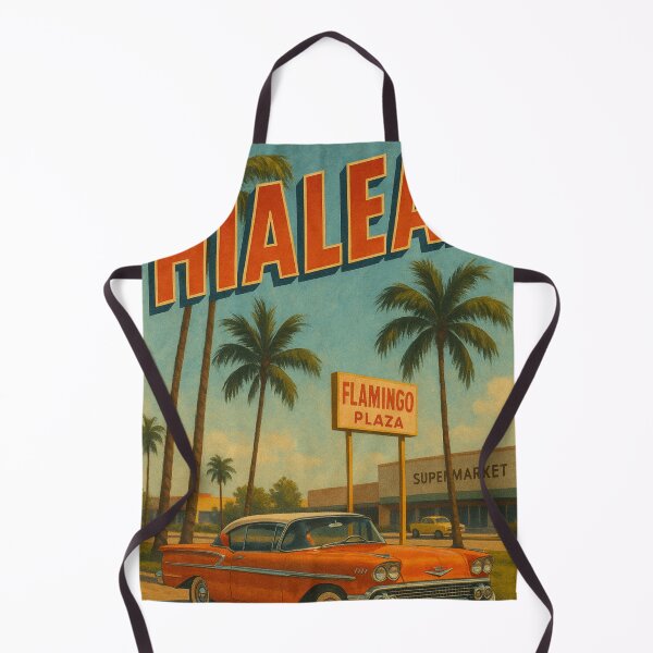 Item preview, Hialeah Flamingo Plaza with Vintage Car and Palms designed and sold by Aryabek.