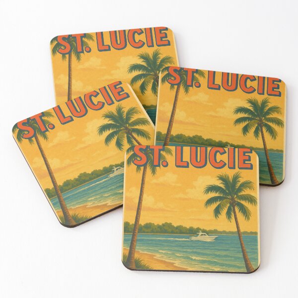 Item preview, Port St. Lucie Beach Scene with Sunset Sky and Boat designed and sold by Aryabek.