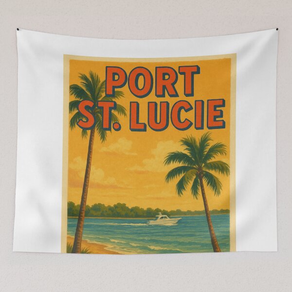 Item preview, Port St. Lucie Beach Scene with Sunset Sky and Boat designed and sold by Aryabek.
