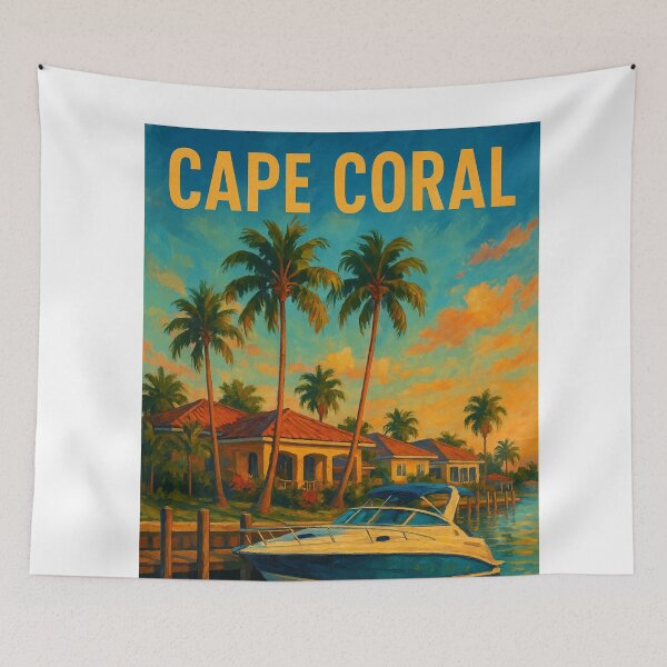 Item preview, Cape Coral Docked Boat at Tropical Waterfront Homes designed and sold by Aryabek.