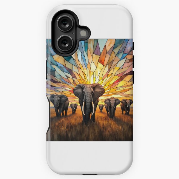 Item preview, Elephant Herd at Sunset Stained Glass designed and sold by GeDesPI Arts.