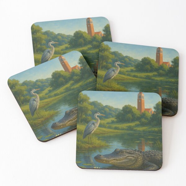 Item preview, Gainesville Wildlife Scene with Alligator and Bell Tower designed and sold by Aryabek.
