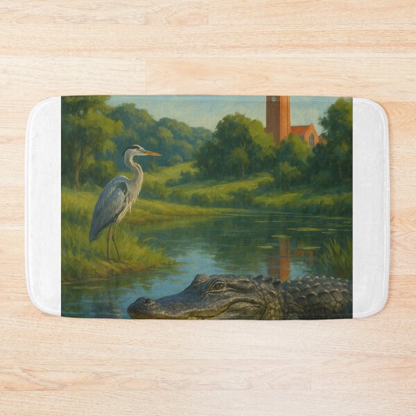 Item preview, Gainesville Wildlife Scene with Alligator and Bell Tower designed and sold by Aryabek.