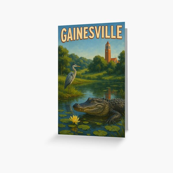 Item preview, Gainesville Wildlife Scene with Alligator and Bell Tower designed and sold by Aryabek.