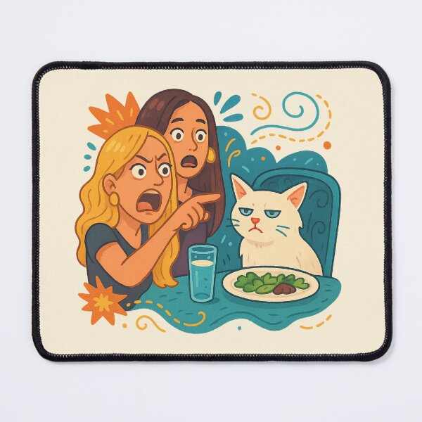 Item preview, Woman Yelling at a Cat – RHOBH Meme Cartoon Style designed and sold by GirlyPopped.