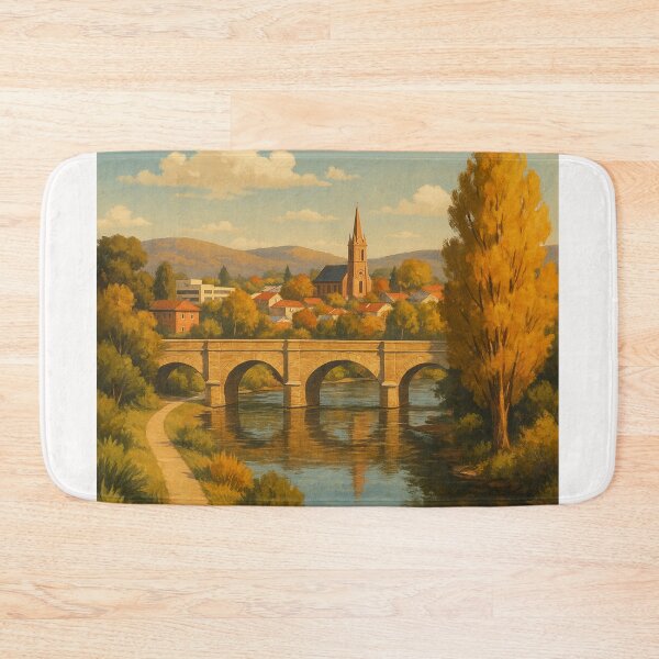Item preview, Queanbeyan Riverside Scene with Historic Stone Bridge designed and sold by Places On Earth.