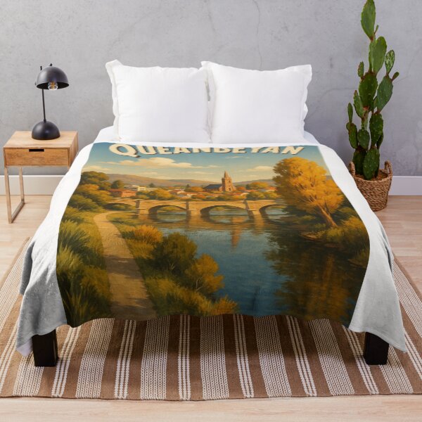 Item preview, Queanbeyan Riverside Scene with Historic Stone Bridge designed and sold by Places On Earth.