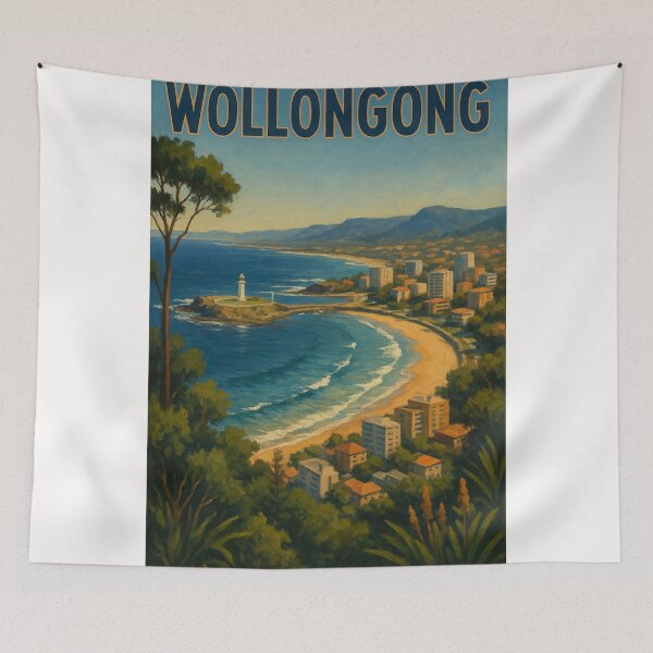 Item preview, Wollongong Coastline with Lighthouse and Ocean Overlook designed and sold by Places On Earth.