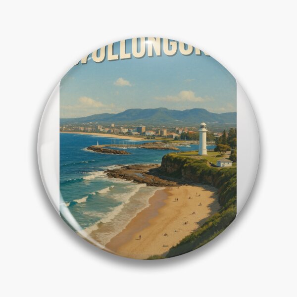 Item preview, Wollongong Beach with Lighthouse and Coastal Cliffs designed and sold by Places On Earth.