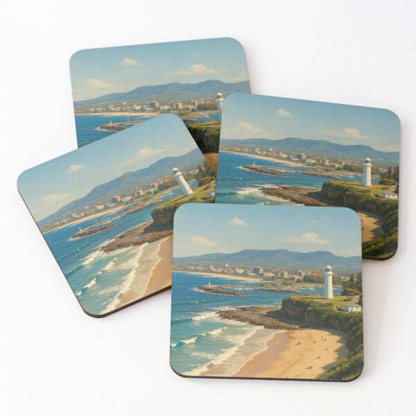 Item preview, Wollongong Beach with Lighthouse and Coastal Cliffs designed and sold by Places On Earth.