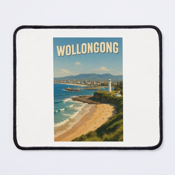 Item preview, Wollongong Beach with Lighthouse and Coastal Cliffs designed and sold by Places On Earth.
